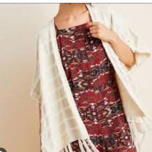 Anthropologie Akemi + Kin Bohemian Fringe Cardigan/Wrap Chenille OS
